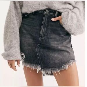 Free People Maverick denim cutoff skirt